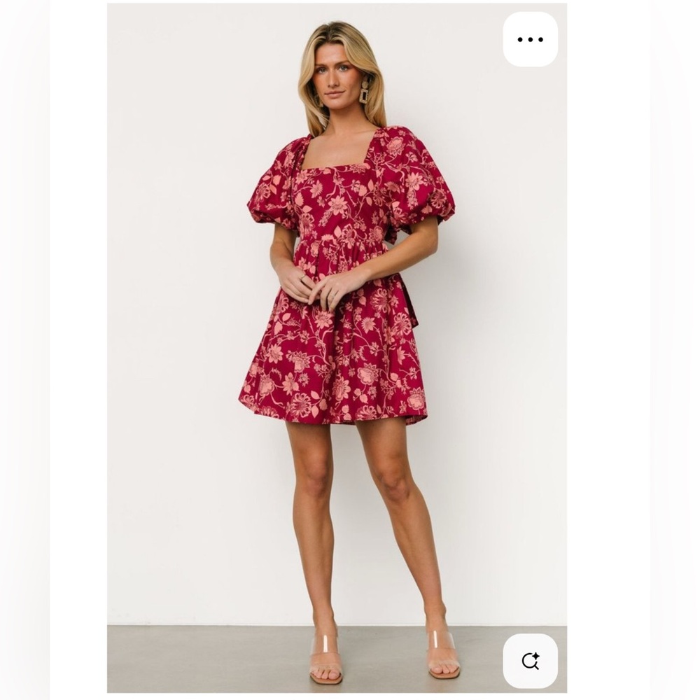 Baltic Born Milana Mini | Wine Print Dress